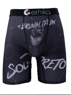 ethika Black Graphic Boxer Briefs with Fist Print